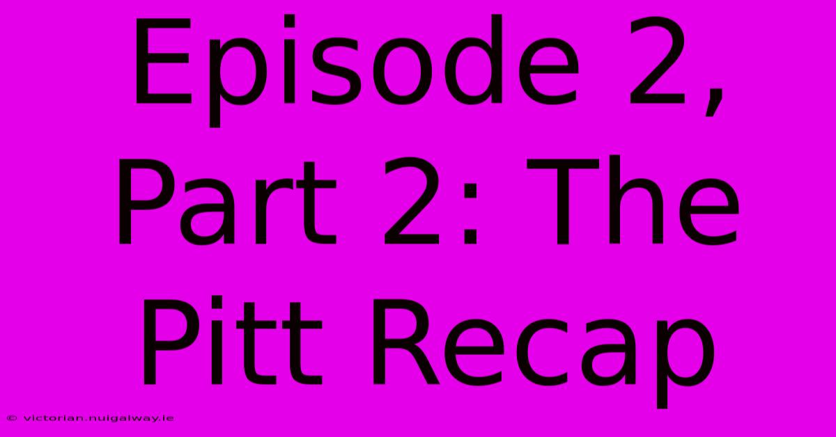 Episode 2, Part 2: The Pitt Recap