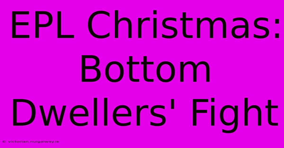 EPL Christmas: Bottom Dwellers' Fight