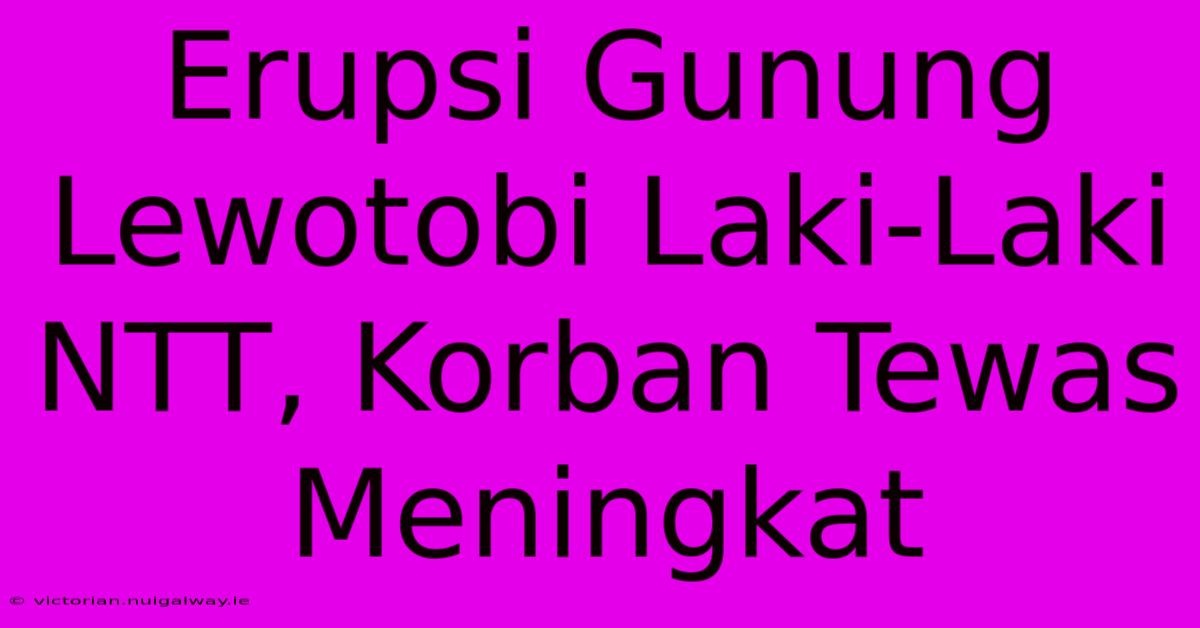 Erupsi Gunung Lewotobi Laki-Laki NTT, Korban Tewas Meningkat