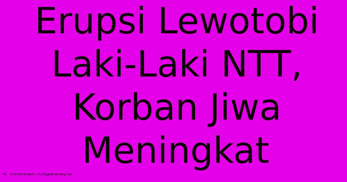 Erupsi Lewotobi Laki-Laki NTT, Korban Jiwa Meningkat 