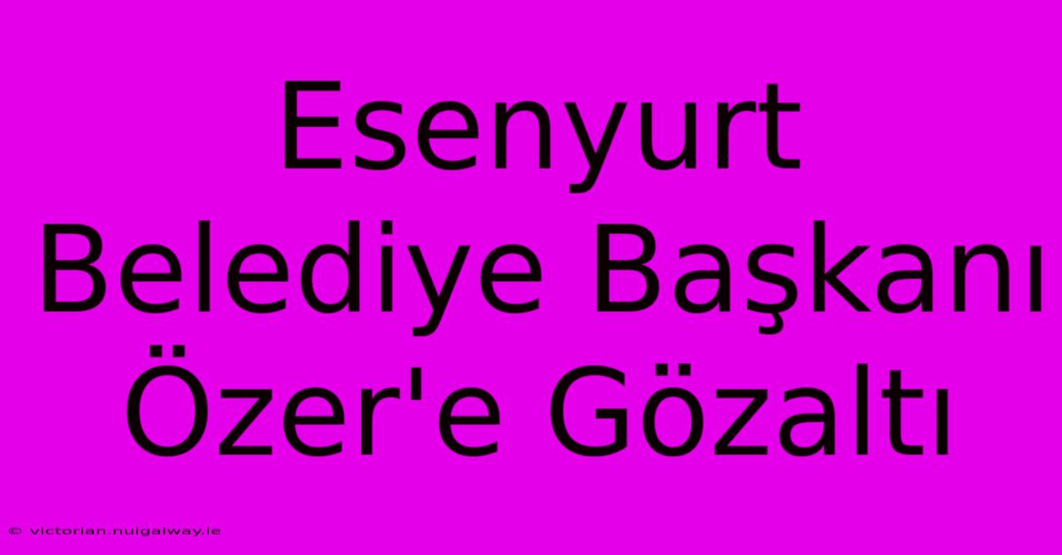 Esenyurt Belediye Başkanı Özer'e Gözaltı 