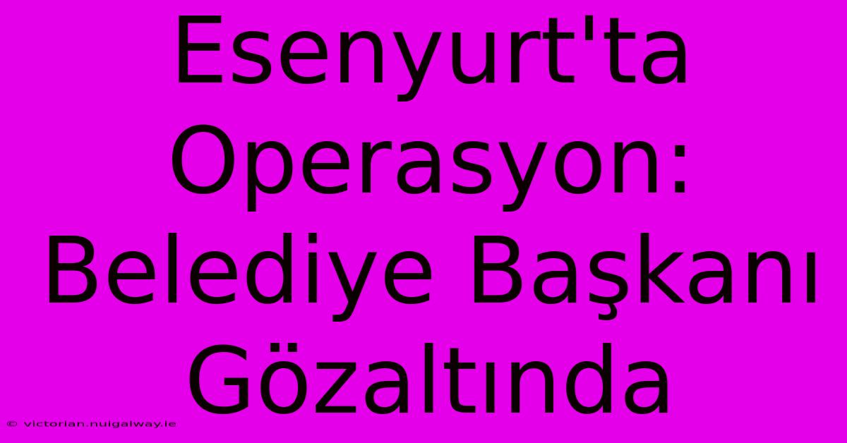 Esenyurt'ta Operasyon: Belediye Başkanı Gözaltında