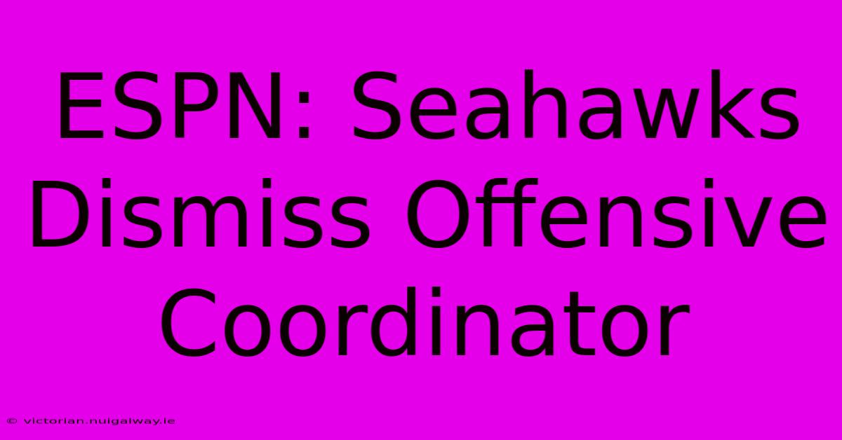 ESPN: Seahawks Dismiss Offensive Coordinator