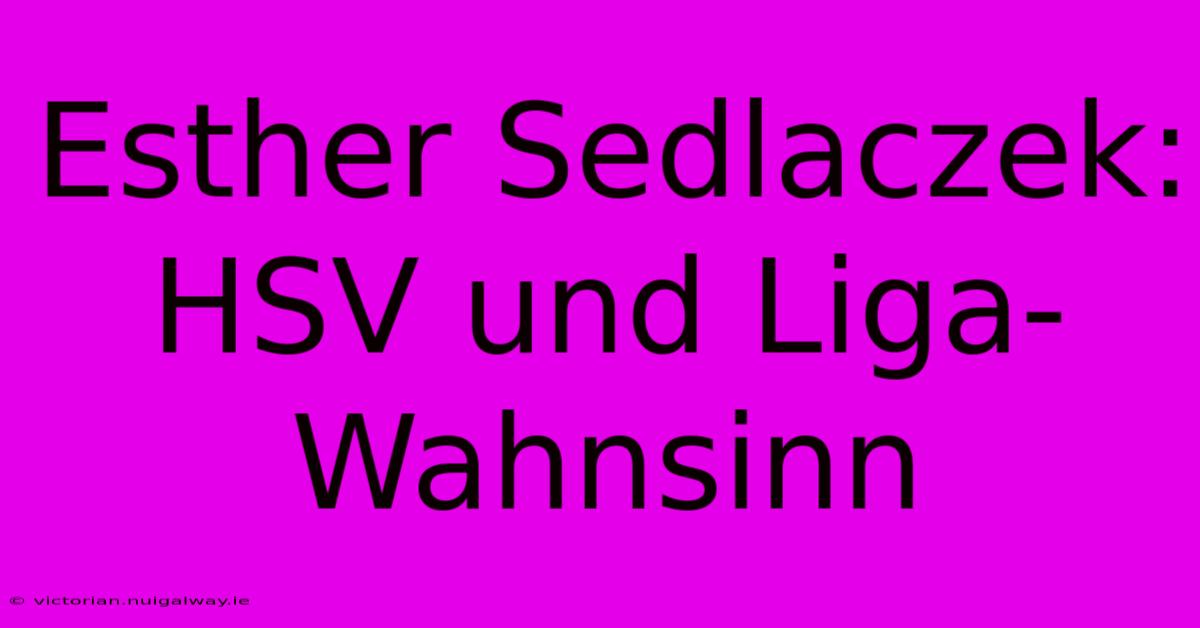 Esther Sedlaczek: HSV Und Liga-Wahnsinn