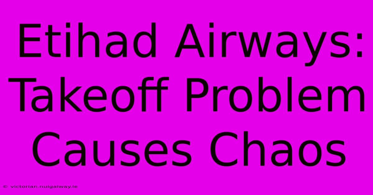 Etihad Airways: Takeoff Problem Causes Chaos