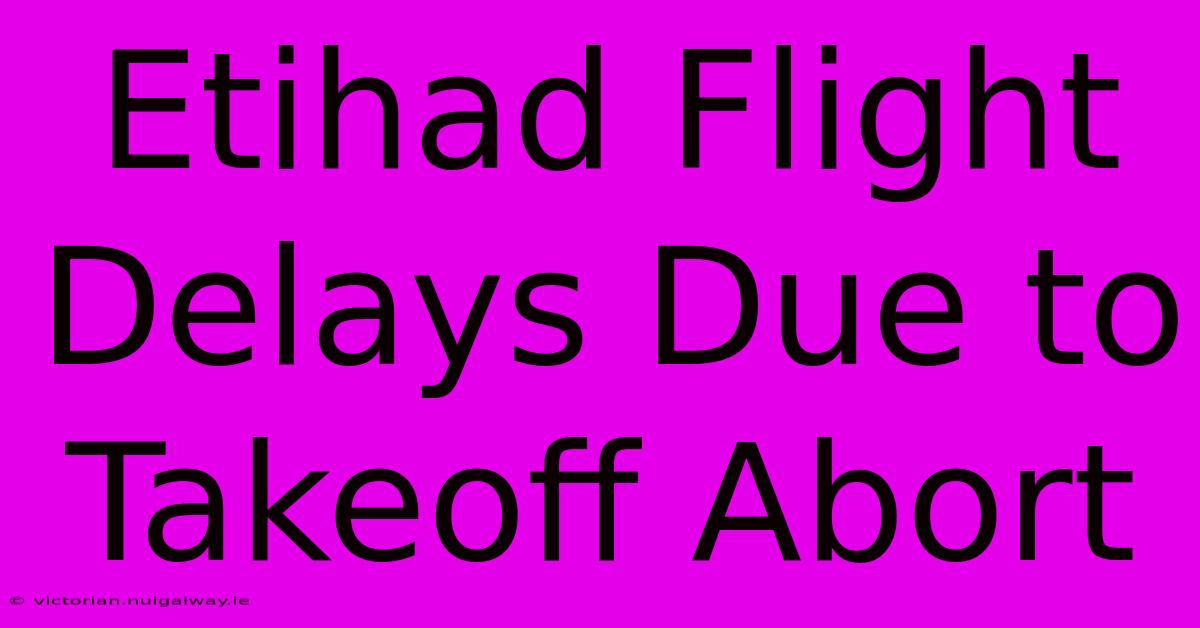 Etihad Flight Delays Due To Takeoff Abort