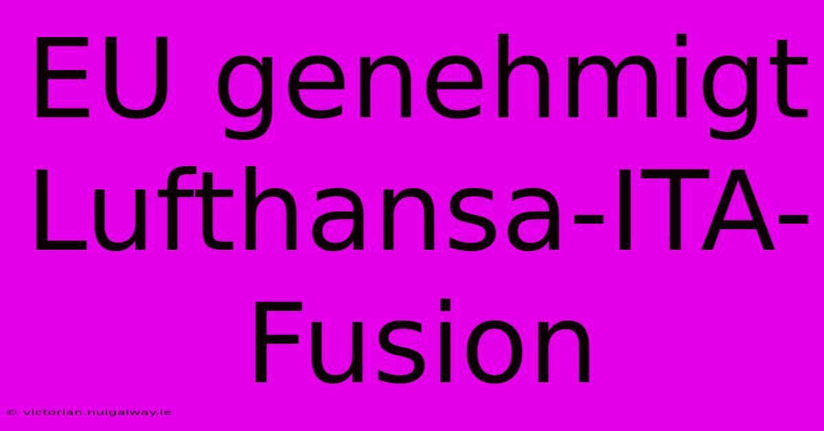 EU Genehmigt Lufthansa-ITA-Fusion