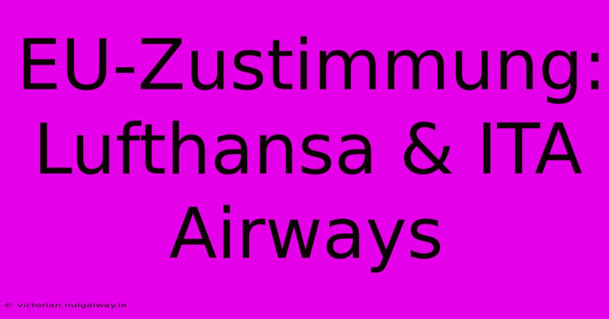 EU-Zustimmung: Lufthansa & ITA Airways