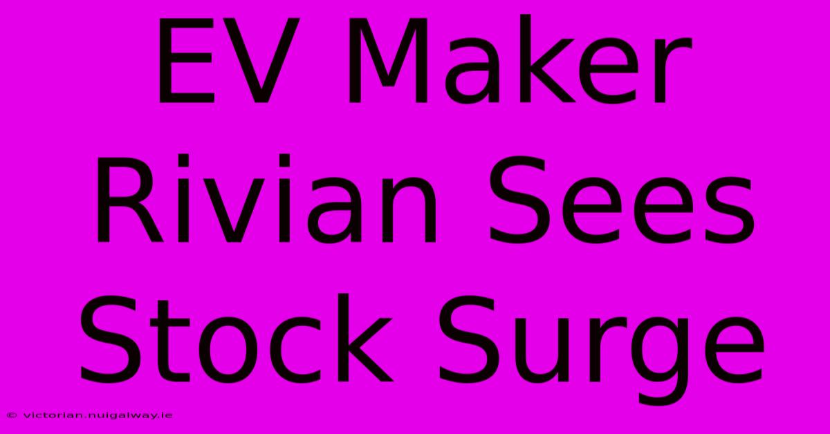 EV Maker Rivian Sees Stock Surge