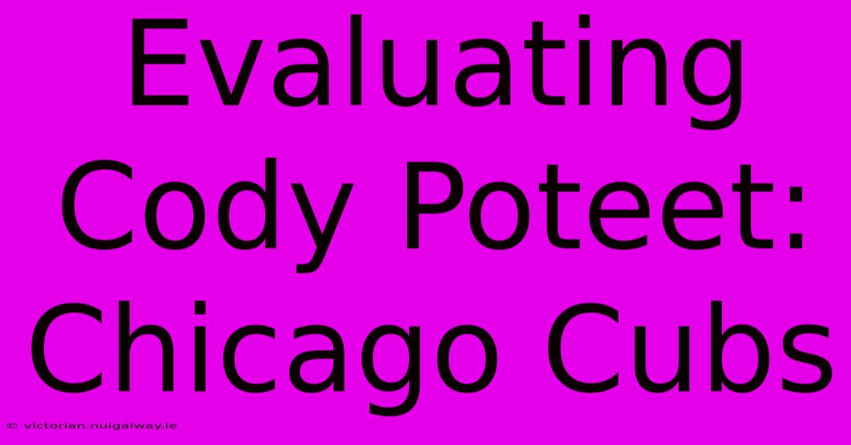 Evaluating Cody Poteet: Chicago Cubs