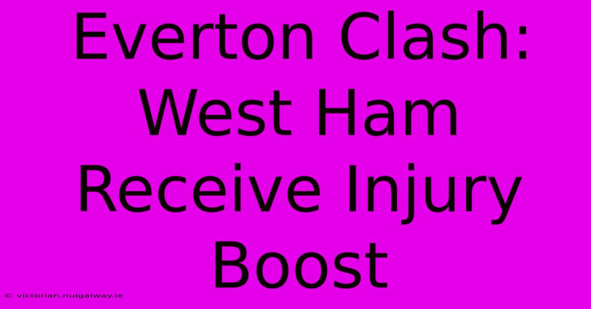 Everton Clash: West Ham Receive Injury Boost