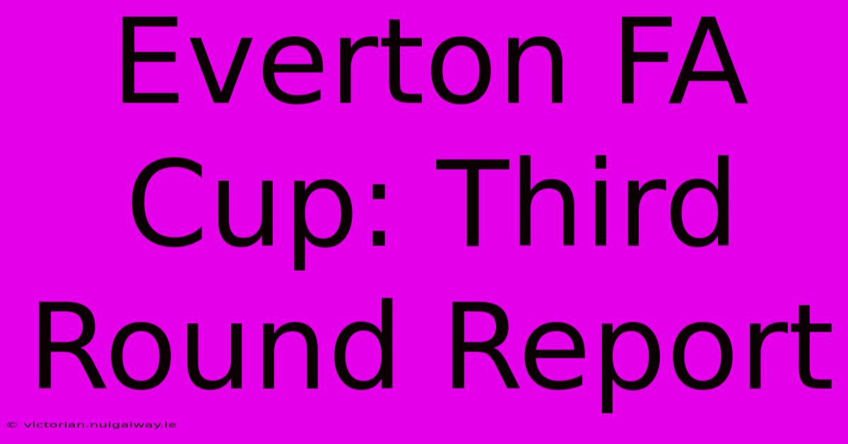 Everton FA Cup: Third Round Report