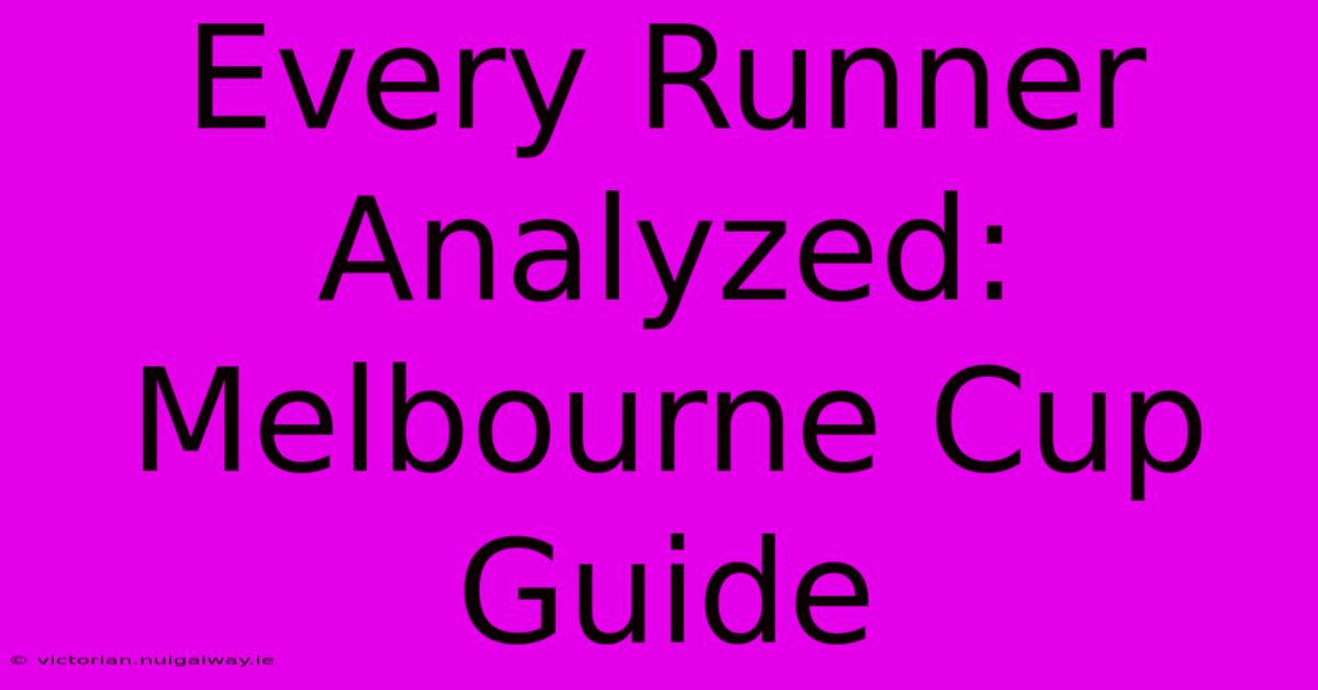 Every Runner Analyzed: Melbourne Cup Guide