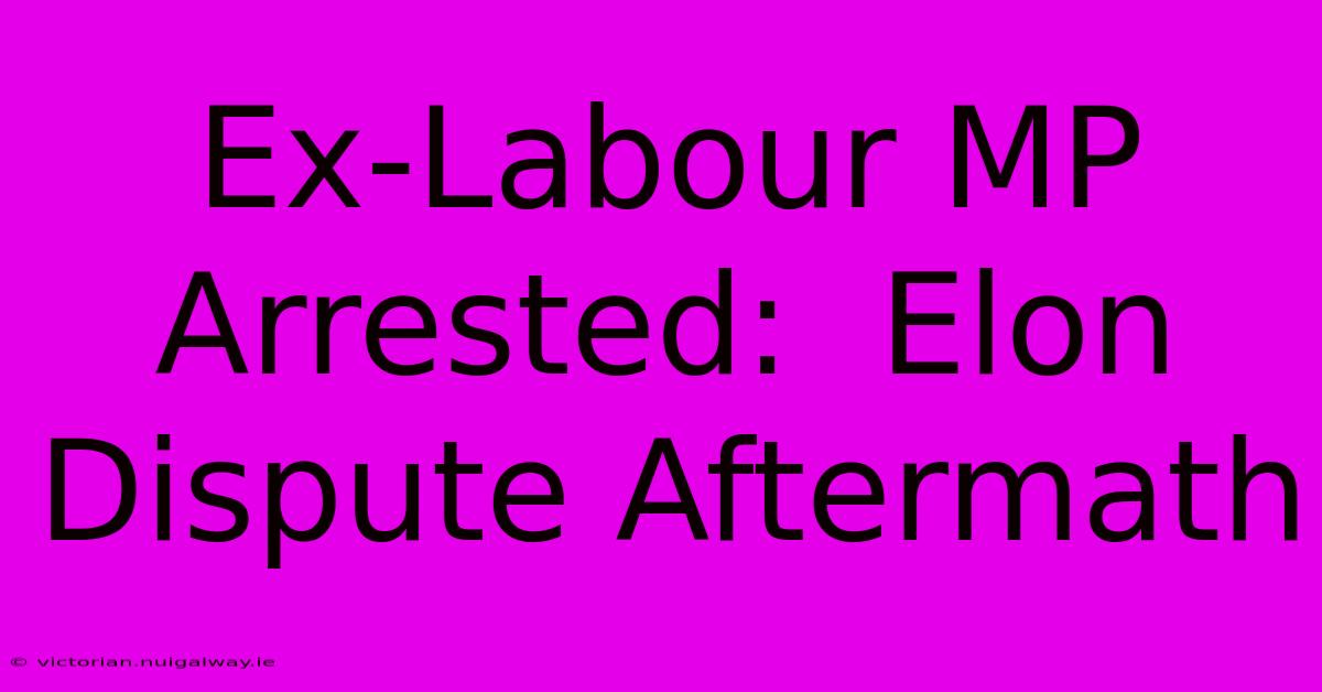 Ex-Labour MP Arrested:  Elon Dispute Aftermath