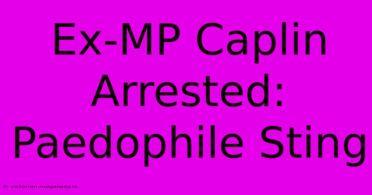 Ex-MP Caplin Arrested: Paedophile Sting