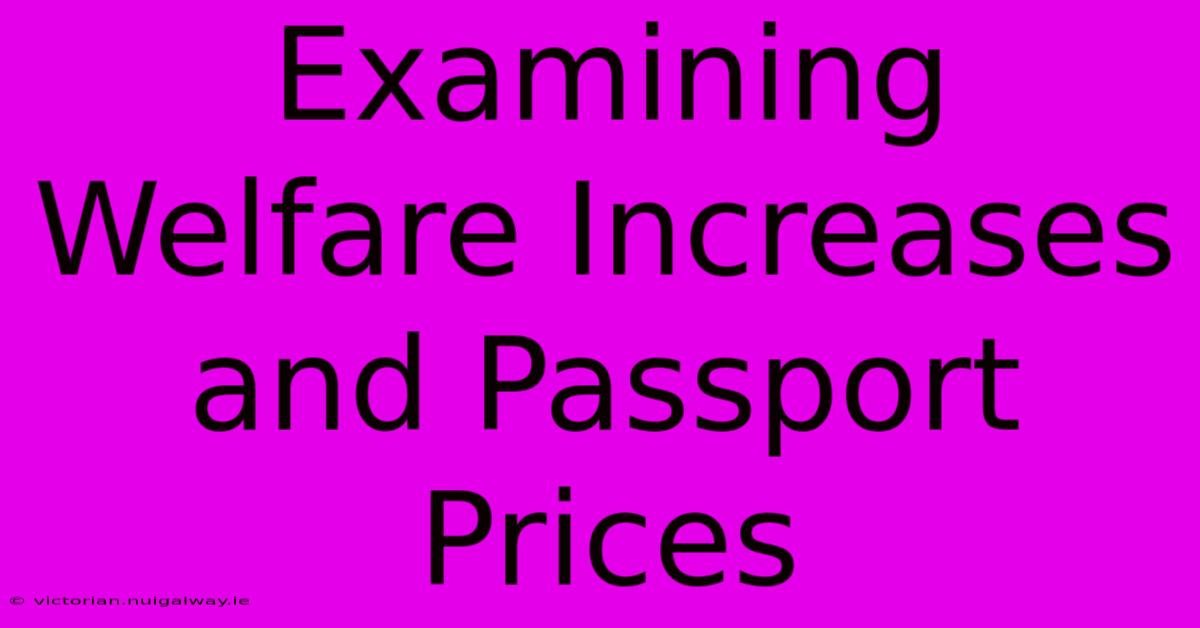 Examining Welfare Increases And Passport Prices