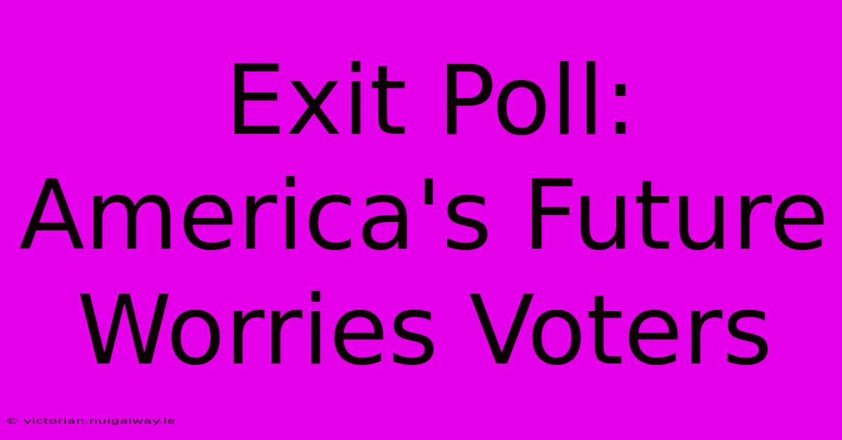 Exit Poll: America's Future Worries Voters