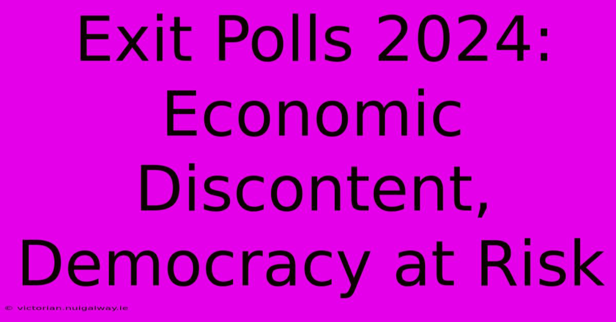 Exit Polls 2024: Economic Discontent, Democracy At Risk 