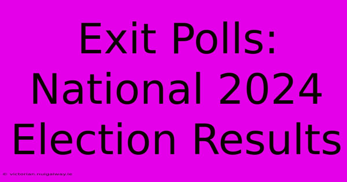 Exit Polls: National 2024 Election Results 