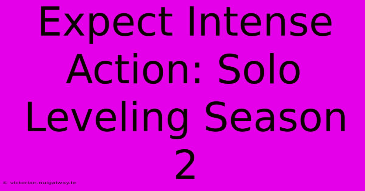 Expect Intense Action: Solo Leveling Season 2