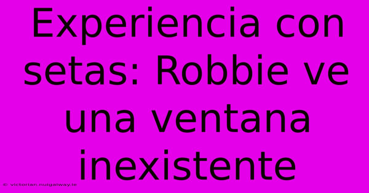 Experiencia Con Setas: Robbie Ve Una Ventana Inexistente