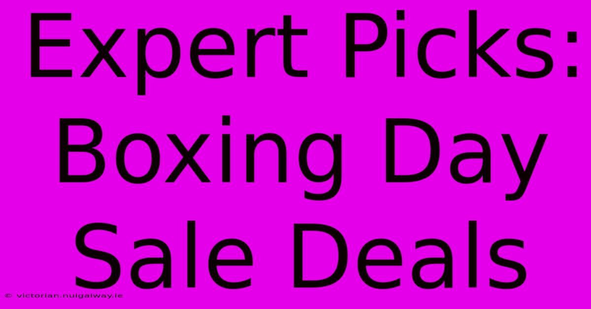 Expert Picks: Boxing Day Sale Deals