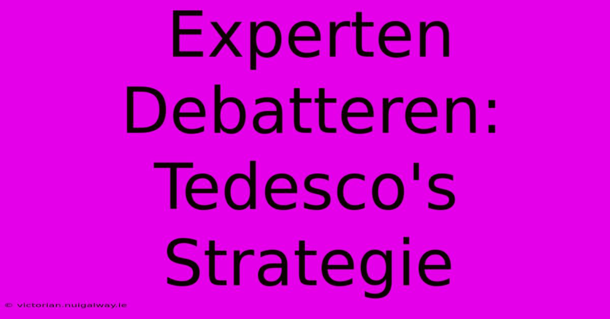 Experten Debatteren: Tedesco's Strategie 