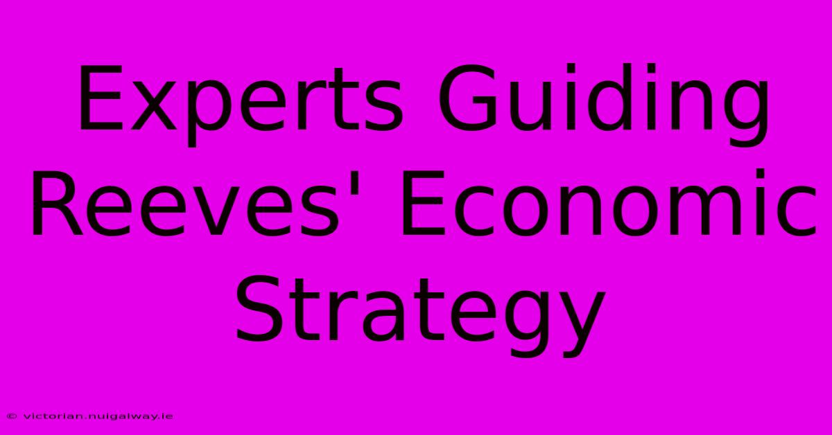 Experts Guiding Reeves' Economic Strategy