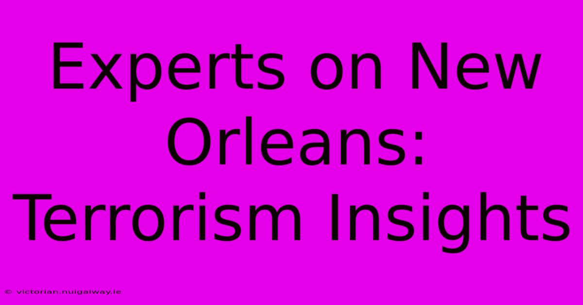 Experts On New Orleans: Terrorism Insights