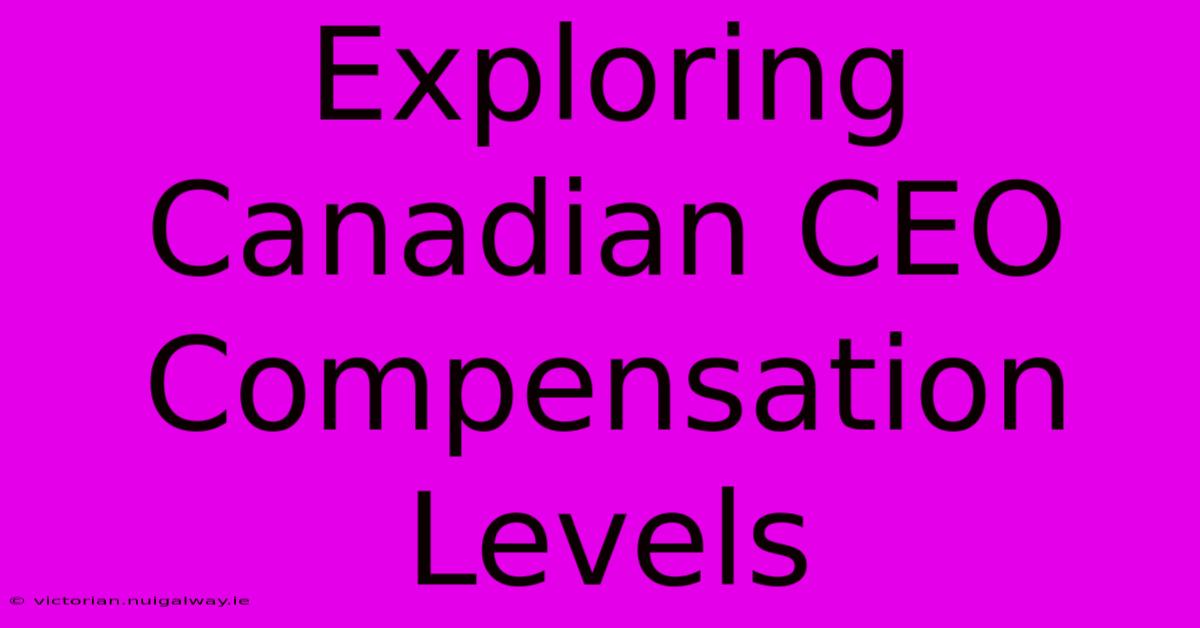 Exploring Canadian CEO Compensation Levels