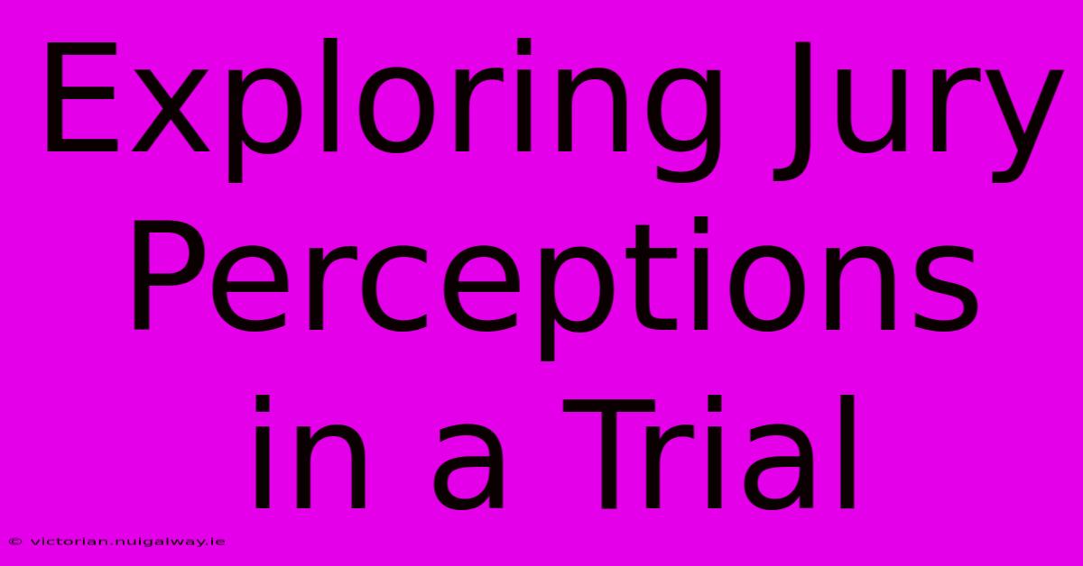 Exploring Jury Perceptions In A Trial