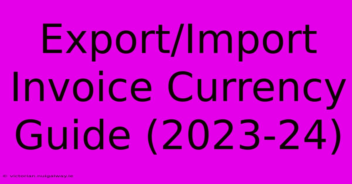 Export/Import Invoice Currency Guide (2023-24)