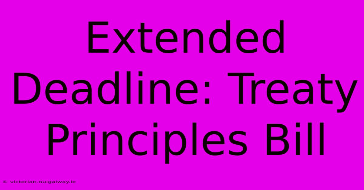 Extended Deadline: Treaty Principles Bill