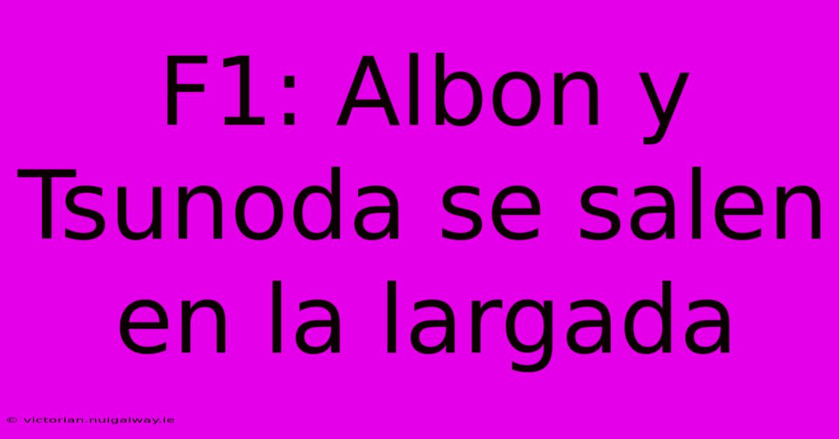 F1: Albon Y Tsunoda Se Salen En La Largada