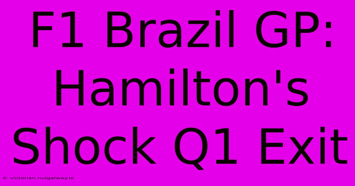 F1 Brazil GP: Hamilton's Shock Q1 Exit