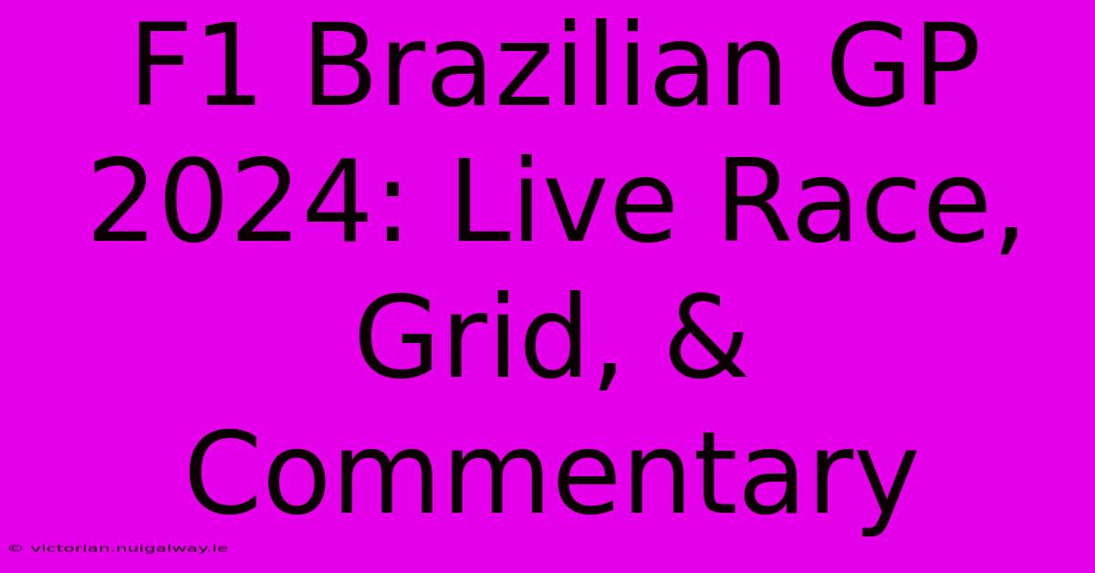 F1 Brazilian GP 2024: Live Race, Grid, & Commentary 