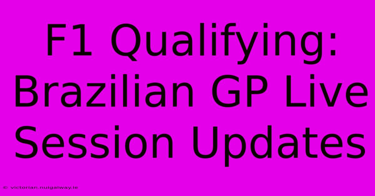 F1 Qualifying: Brazilian GP Live Session Updates