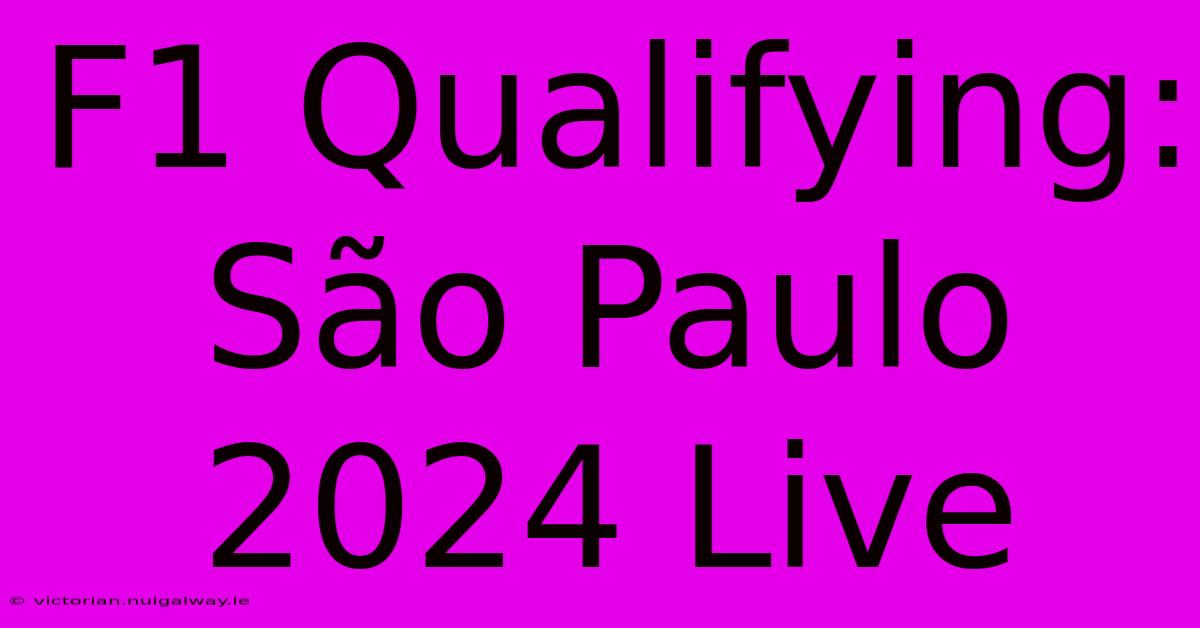 F1 Qualifying: São Paulo 2024 Live