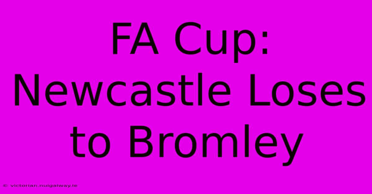 FA Cup: Newcastle Loses To Bromley