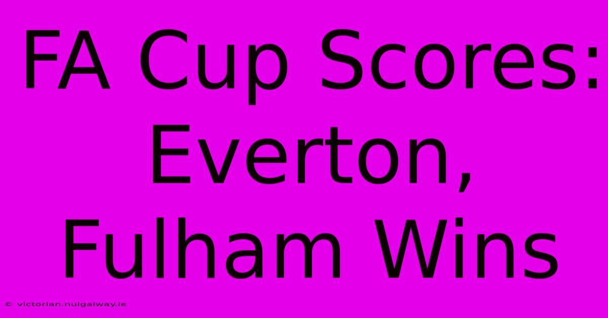 FA Cup Scores: Everton, Fulham Wins