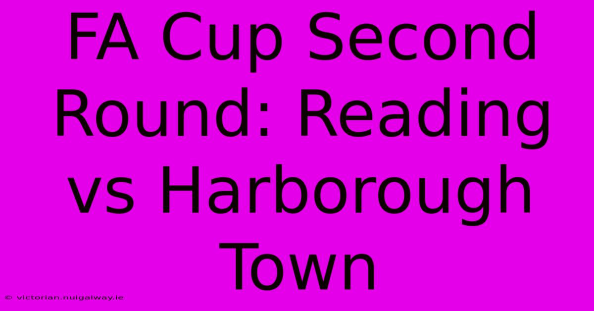 FA Cup Second Round: Reading Vs Harborough Town 