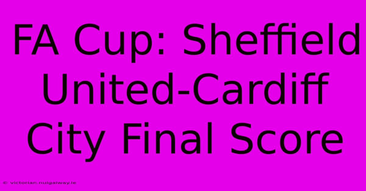 FA Cup: Sheffield United-Cardiff City Final Score