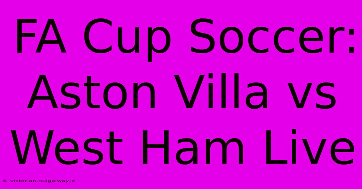 FA Cup Soccer: Aston Villa Vs West Ham Live