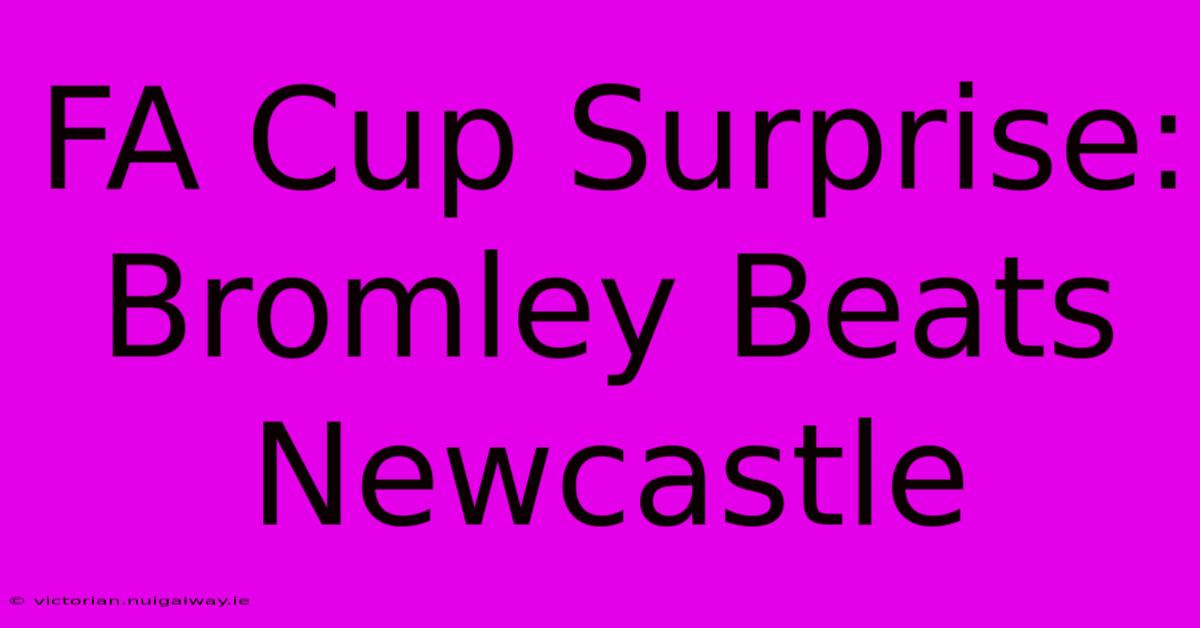 FA Cup Surprise: Bromley Beats Newcastle