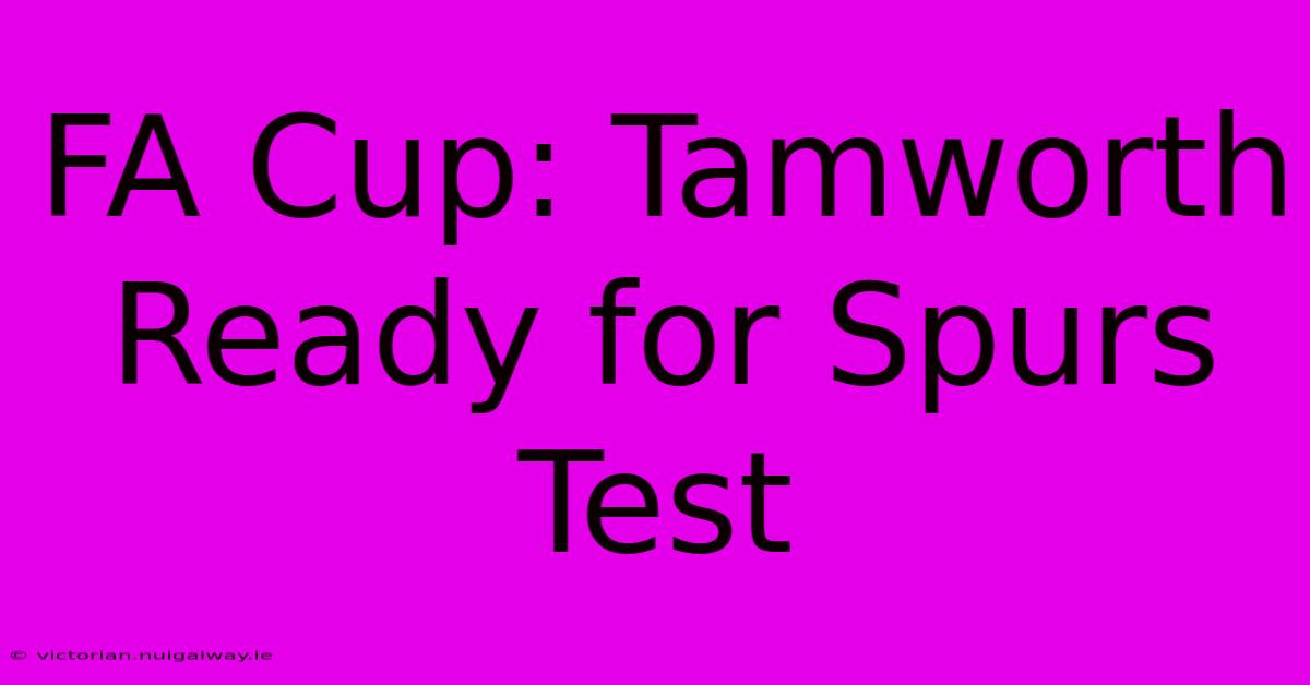 FA Cup: Tamworth Ready For Spurs Test