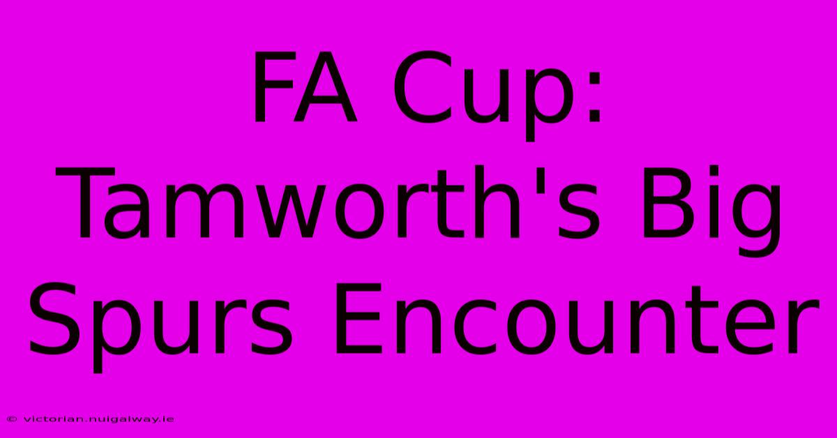 FA Cup: Tamworth's Big Spurs Encounter