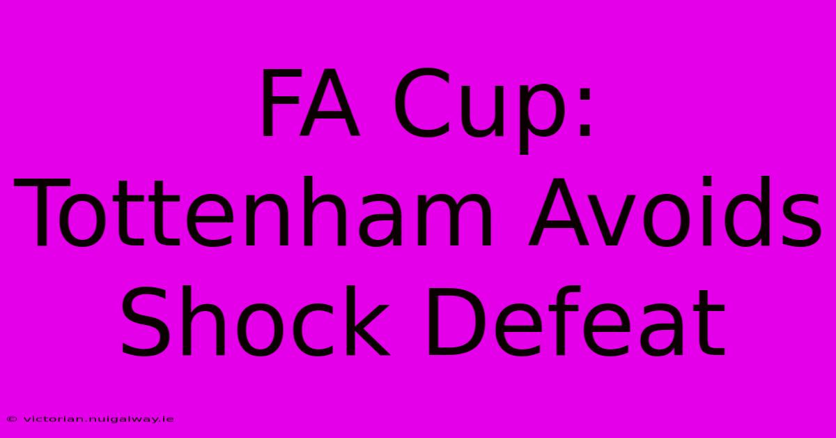 FA Cup: Tottenham Avoids Shock Defeat