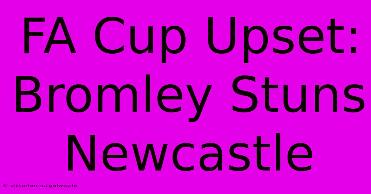 FA Cup Upset: Bromley Stuns Newcastle