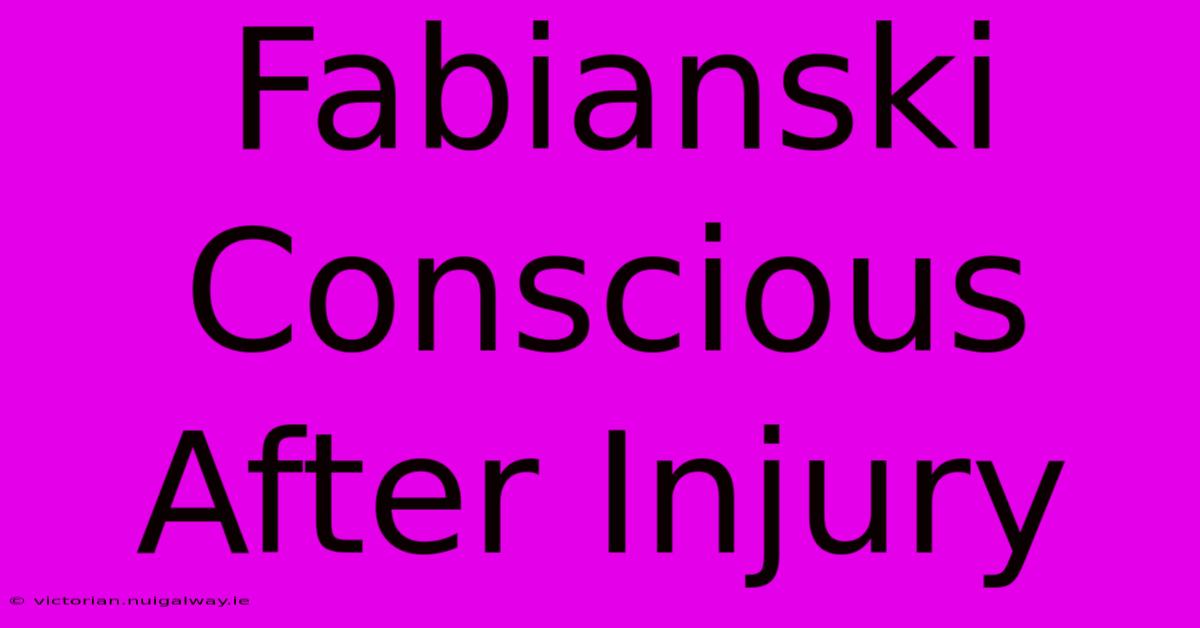 Fabianski Conscious After Injury