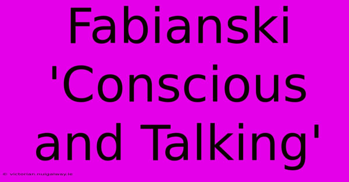 Fabianski 'Conscious And Talking'